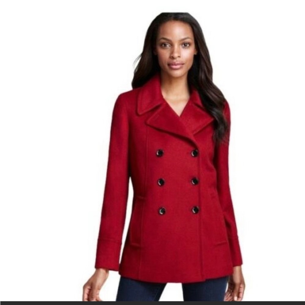 CALVIN KLEIN coat wool cashmere peacoat jacket outwear